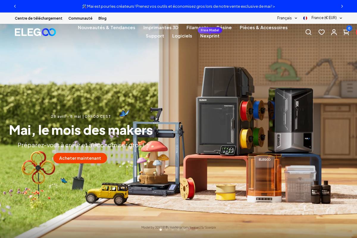 Elegoo Fr Store homepage screenshot