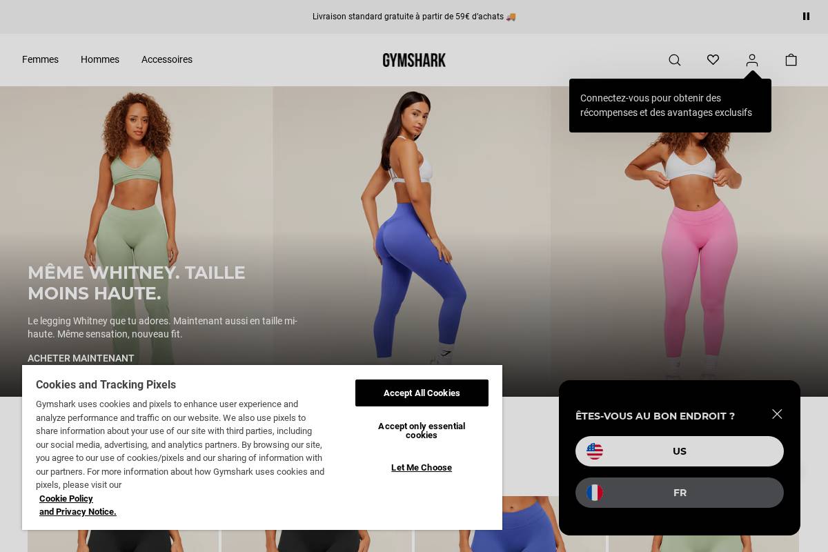 Gymshark homepage screenshot