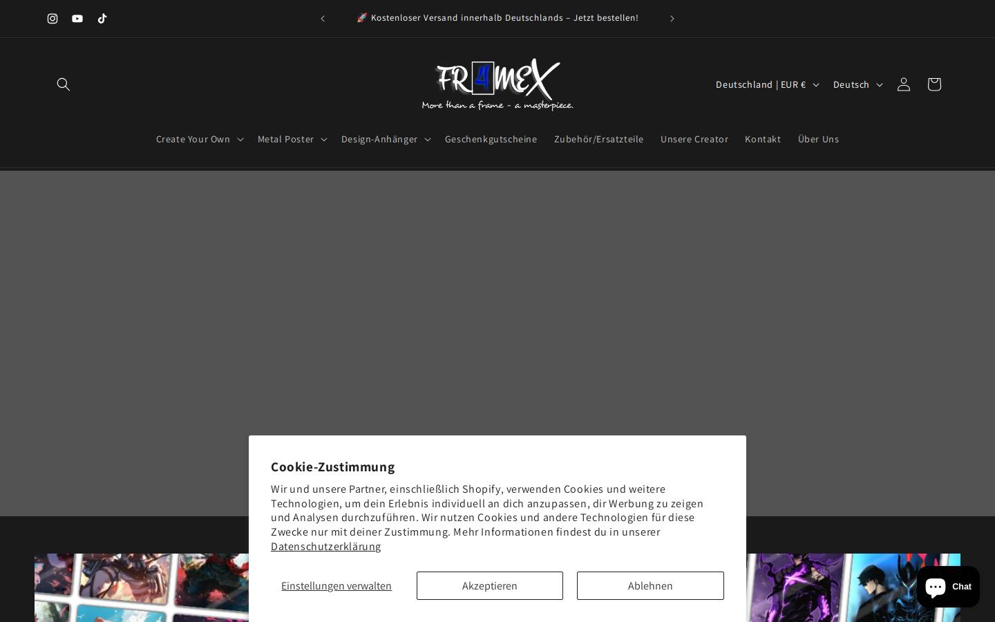 Fr4meX homepage screenshot