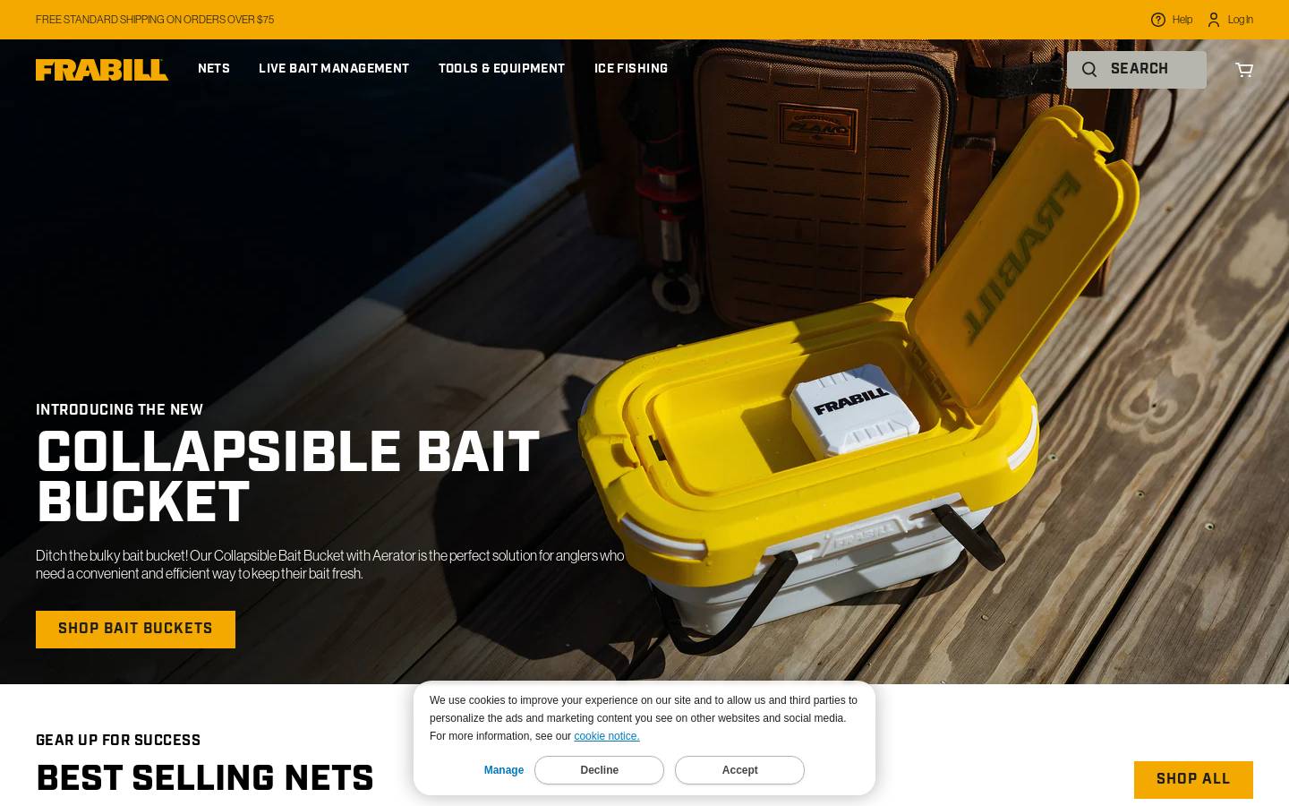 Frabill homepage screenshot