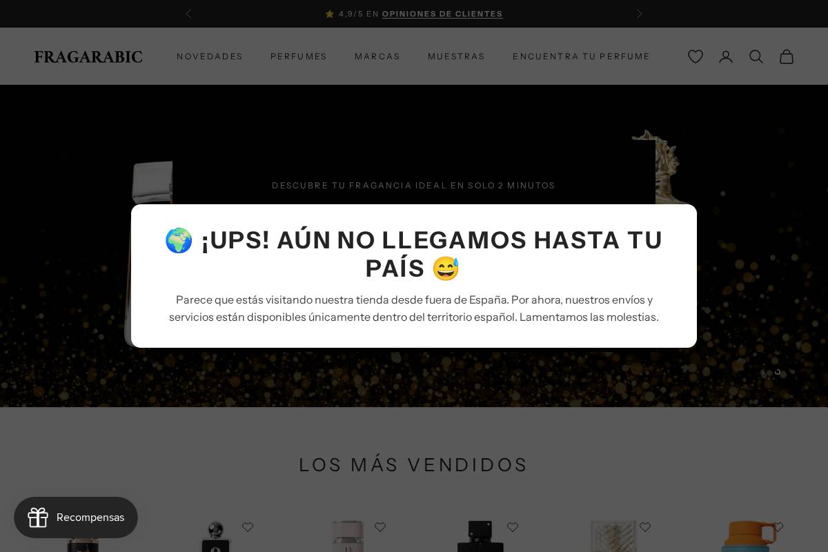 Fragarabic - Perfumes Árabes homepage screenshot