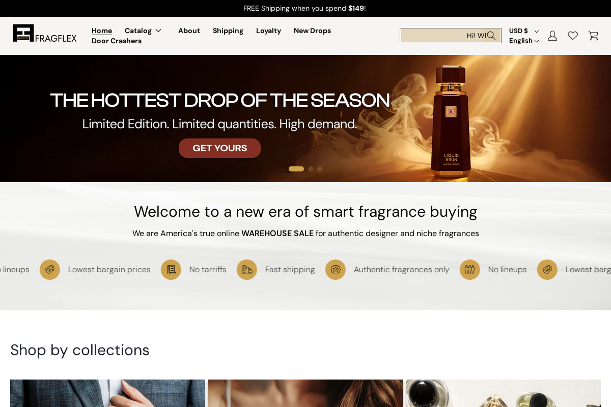 Fragflex homepage screenshot