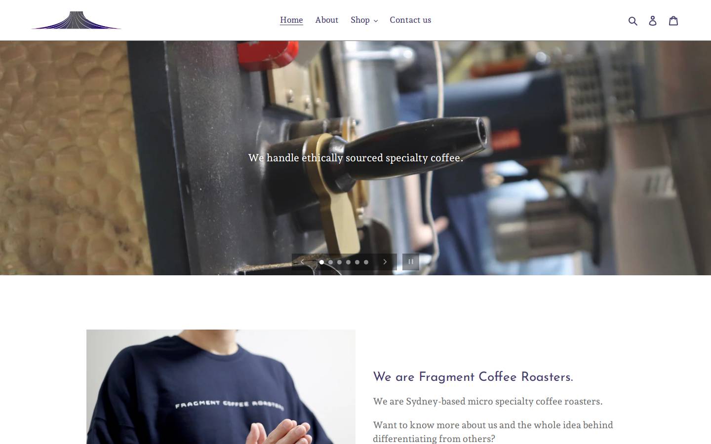 fragmentcoffee.com.au homepage screenshot