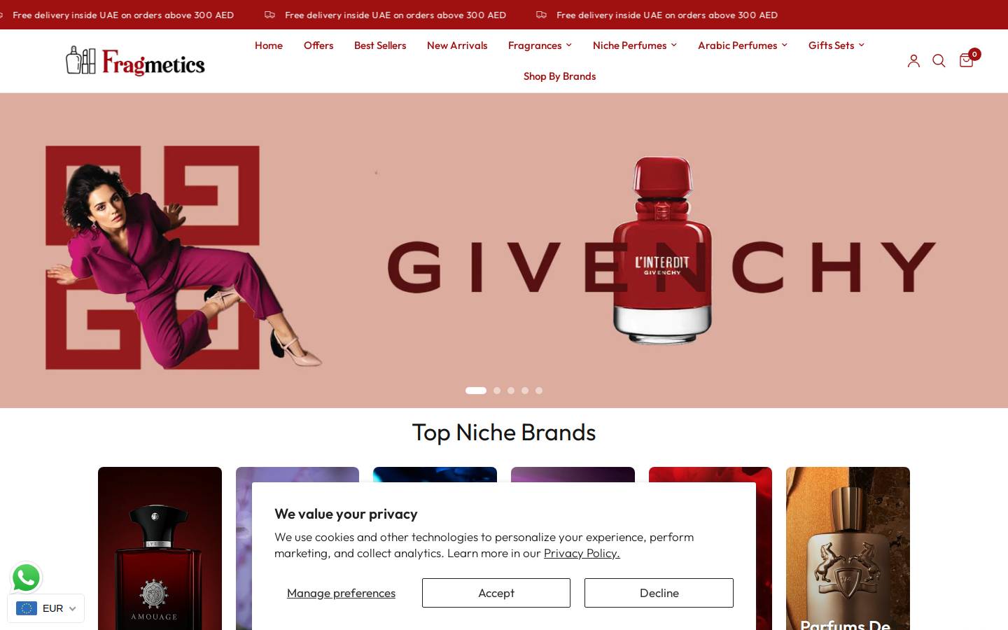 fragmetics.com homepage screenshot