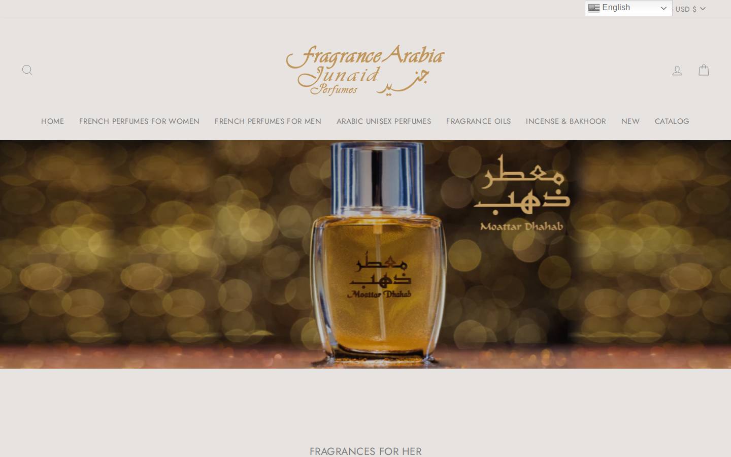 fragrancearabia.com homepage screenshot
