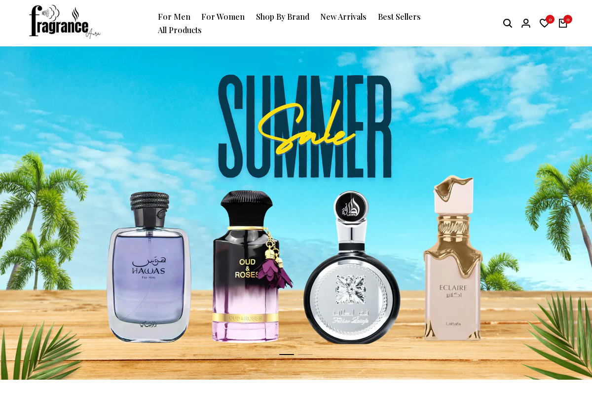FragranceAura homepage screenshot