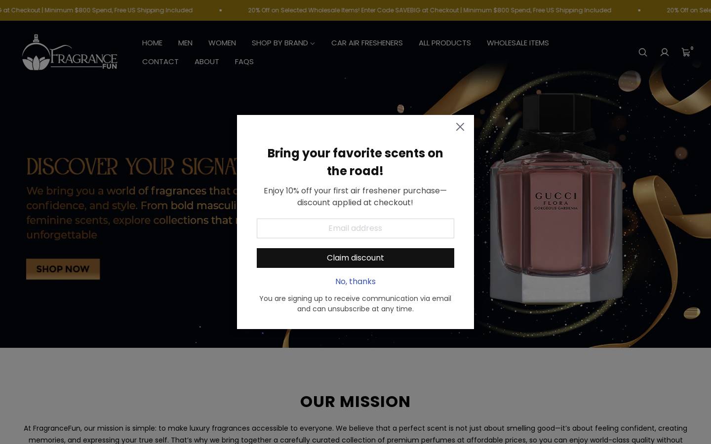 fragrancefun.com homepage screenshot