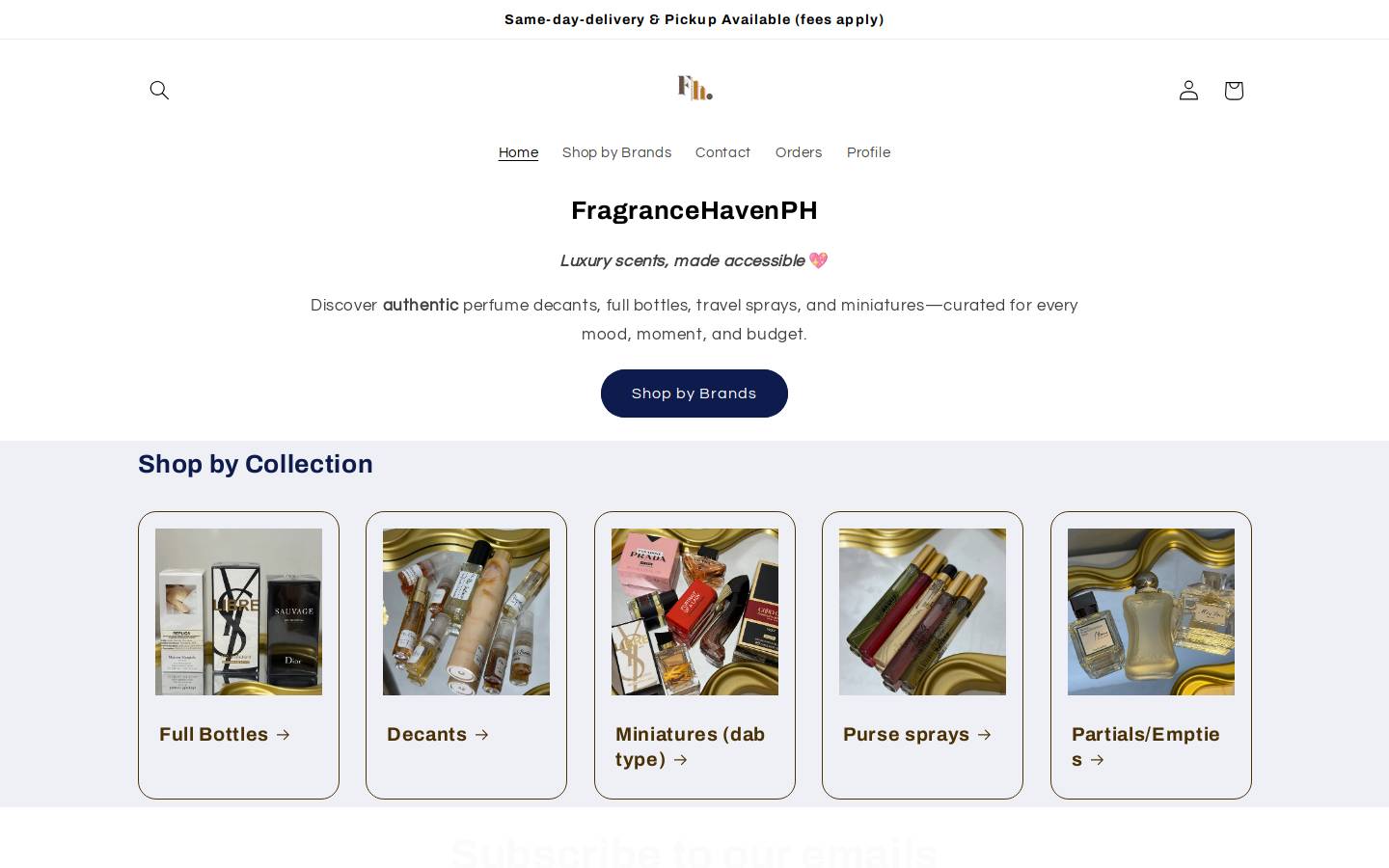 fragrancehavenph.com homepage screenshot
