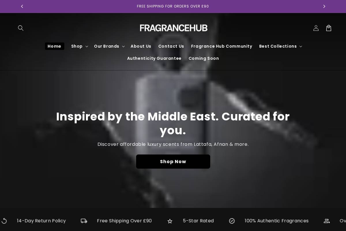 fragrancehub.co.uk homepage screenshot