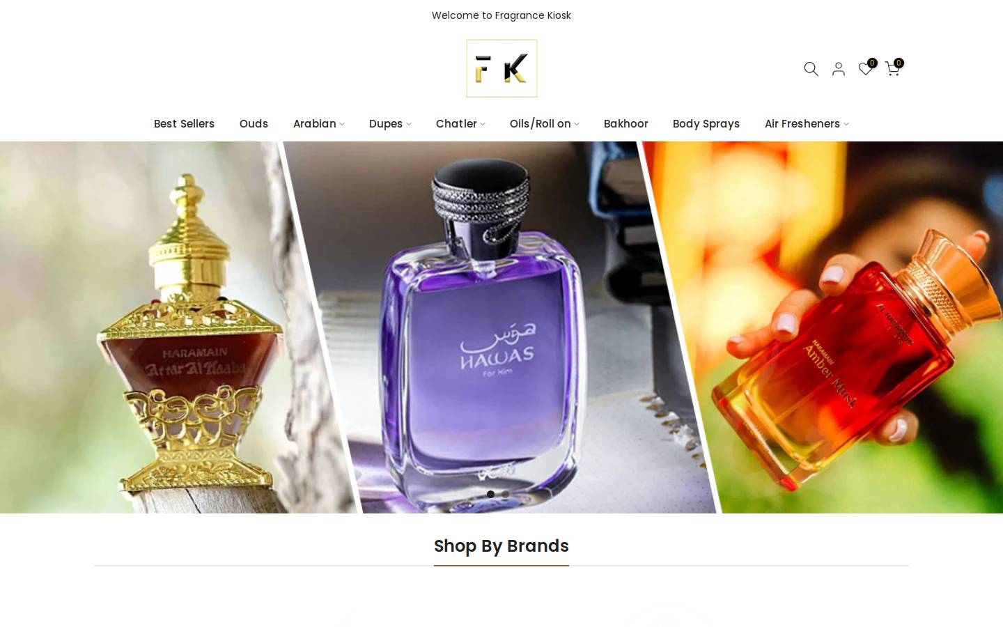 fragrancekiosk.com homepage screenshot