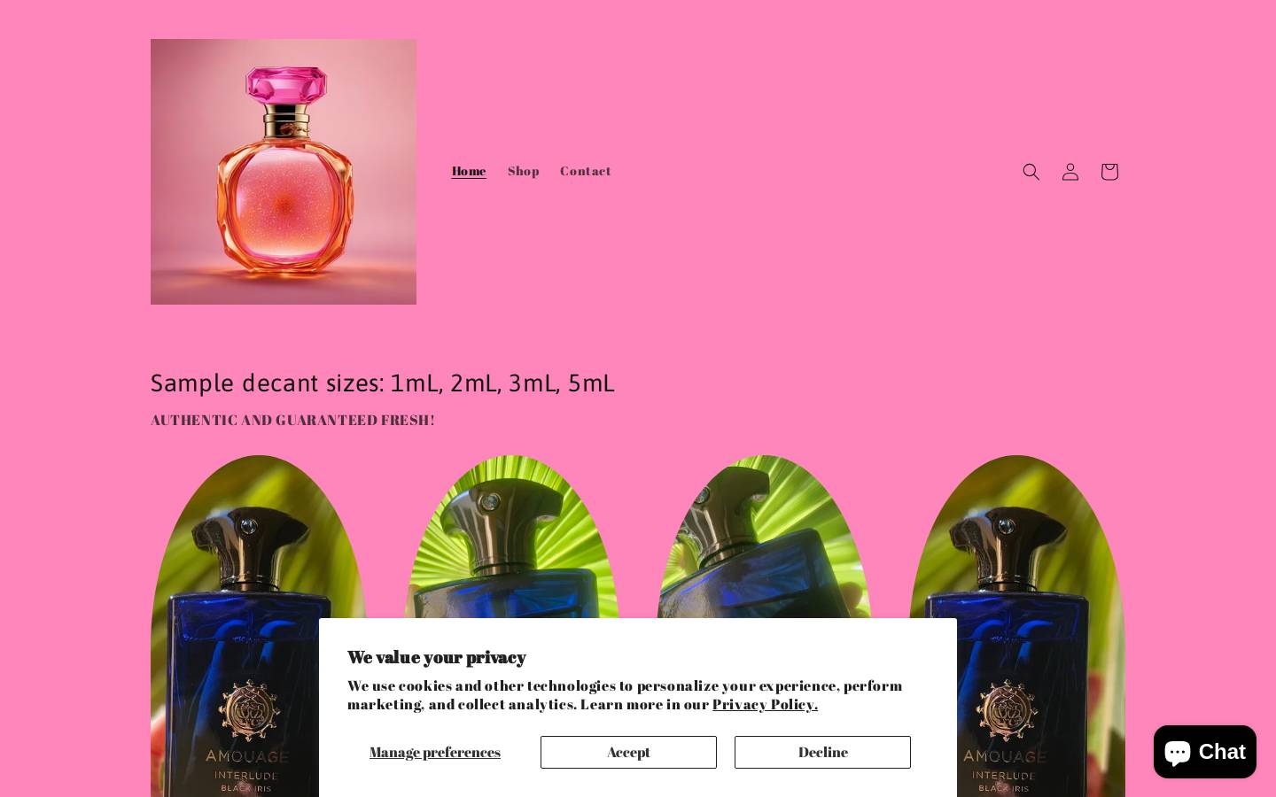 fragrancesauthentic.com homepage screenshot