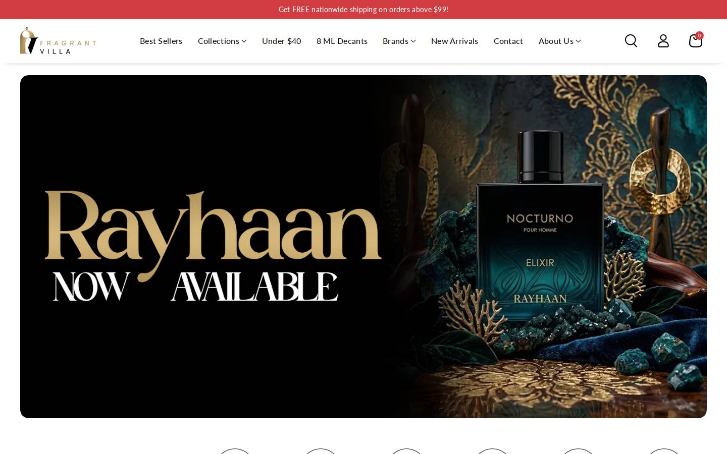Fragrantvilla homepage screenshot