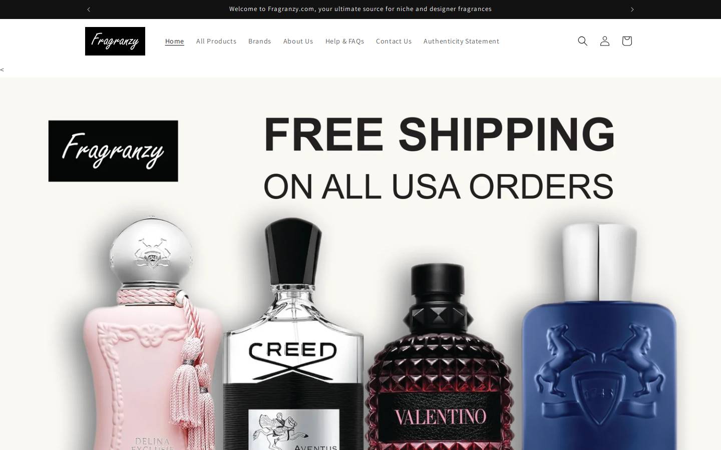 Fragranzy homepage screenshot