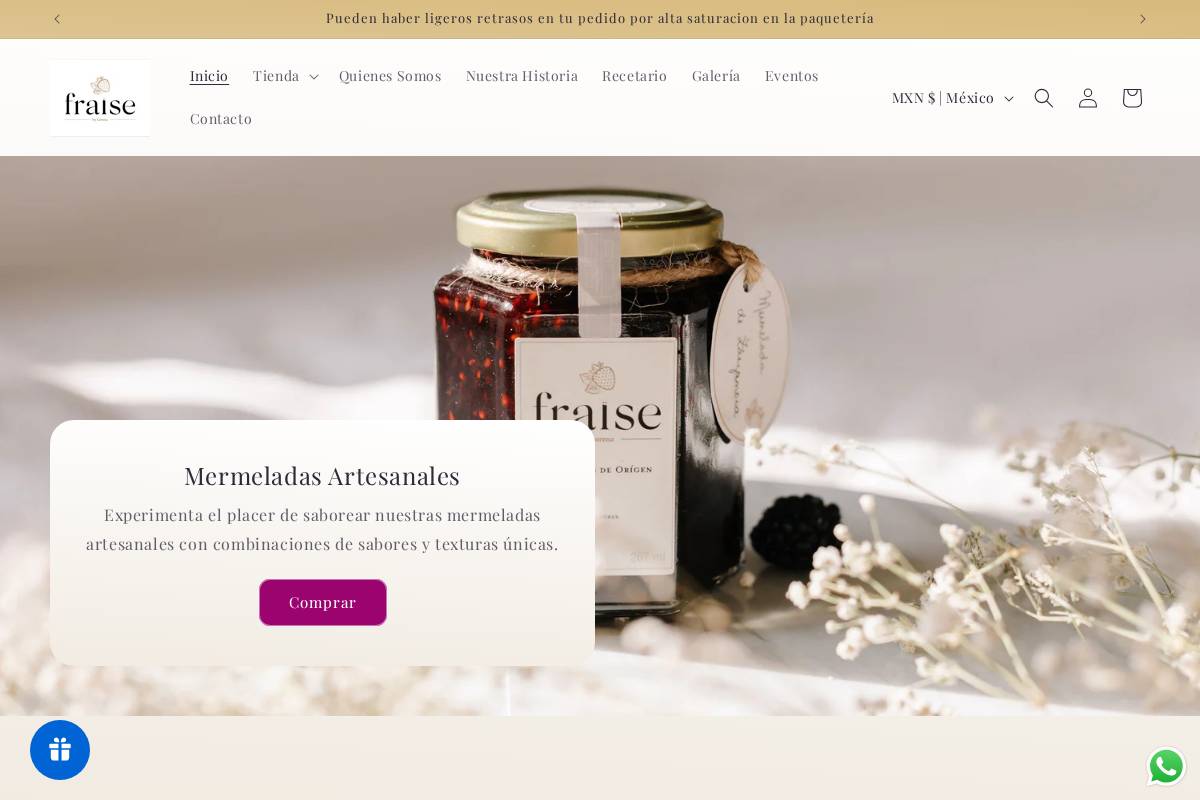 fraisebylorena homepage screenshot