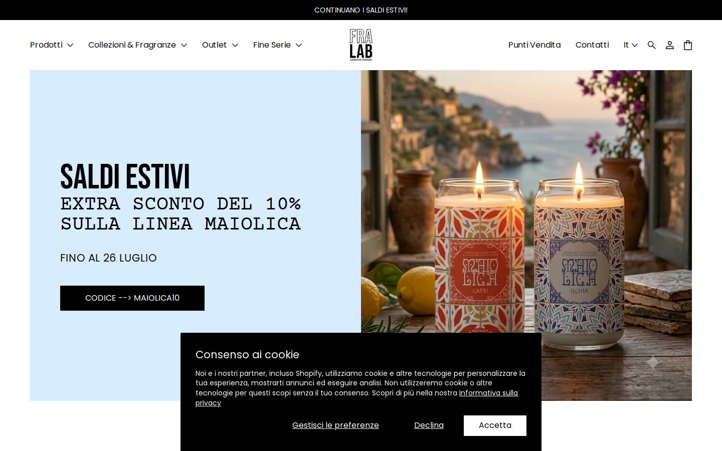 fralab.it homepage screenshot