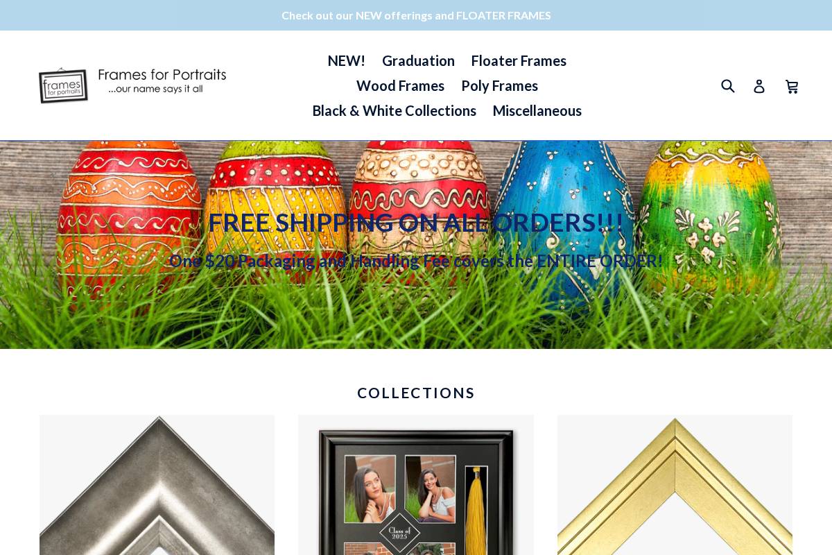 framesforportraits.com homepage screenshot