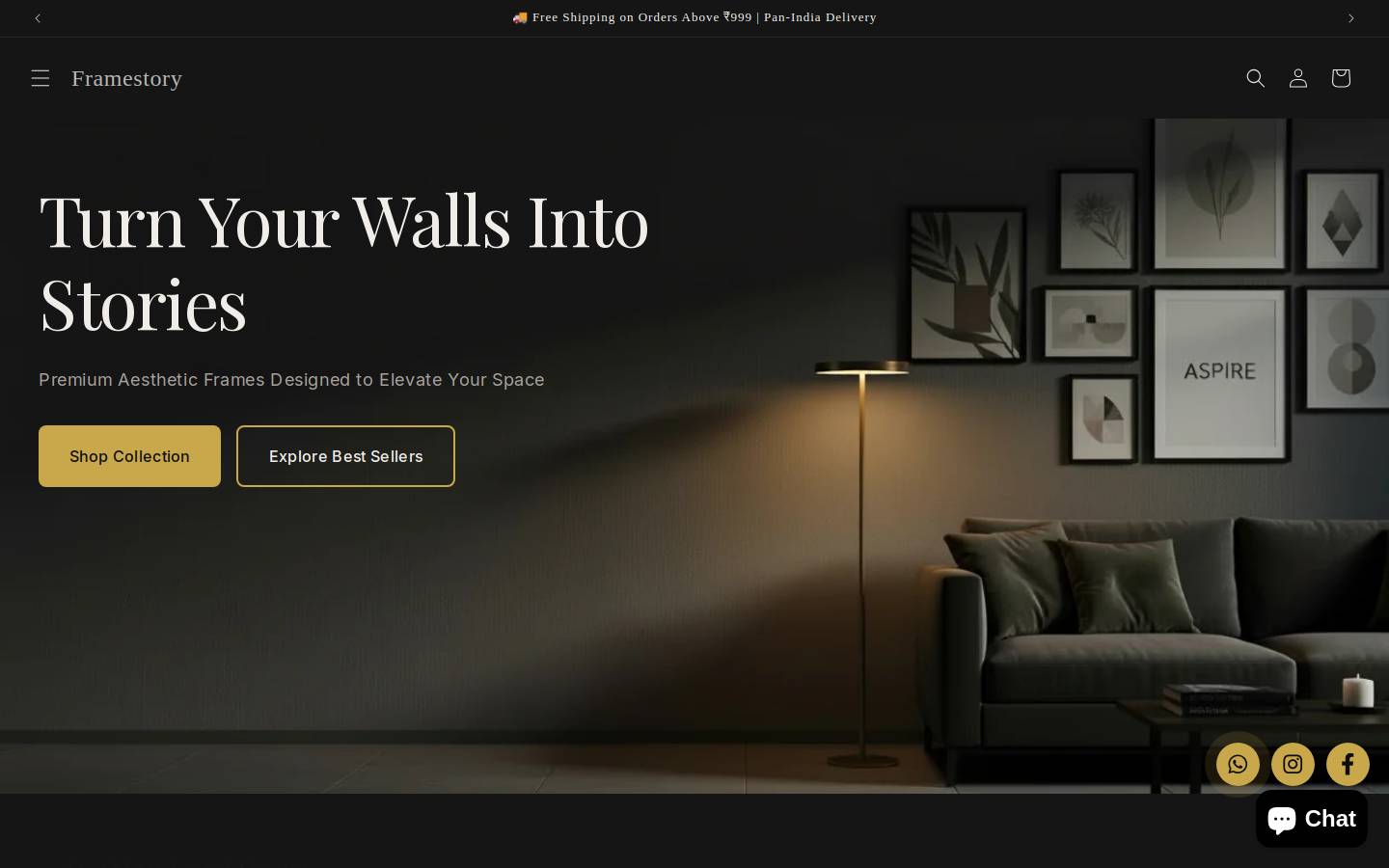 framestory.co.in homepage screenshot