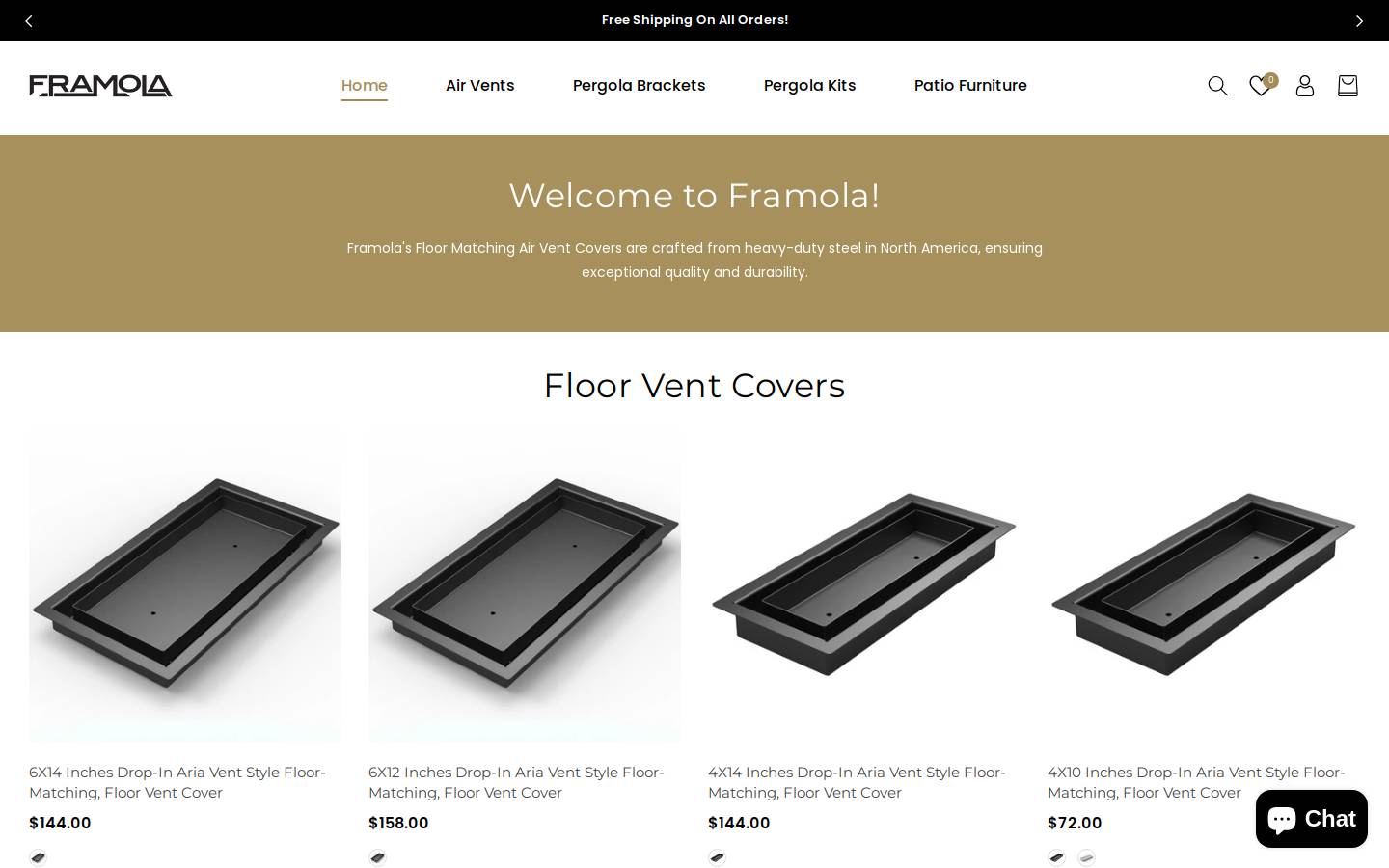 Framola homepage screenshot