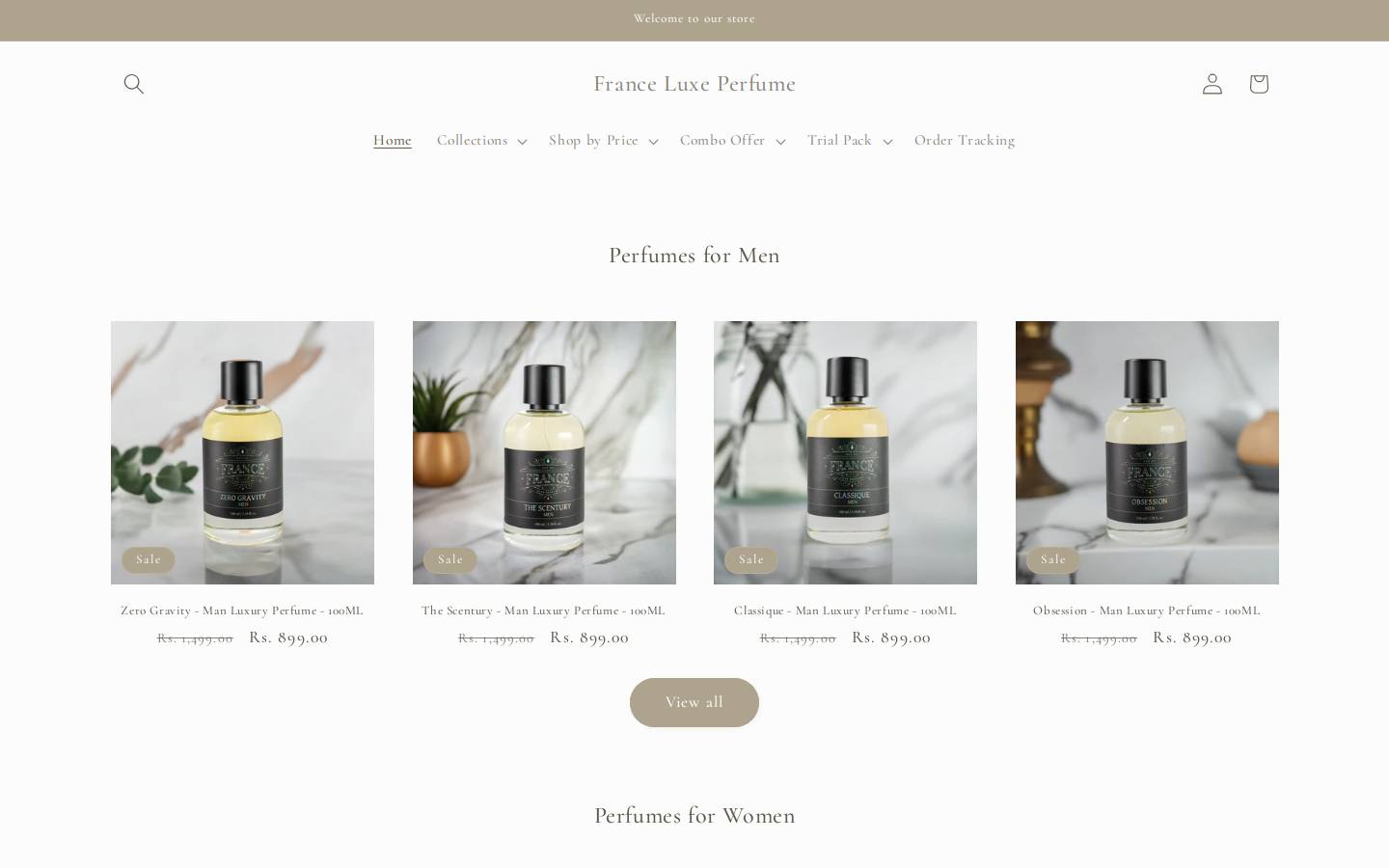 franceluxeperfume.com homepage screenshot