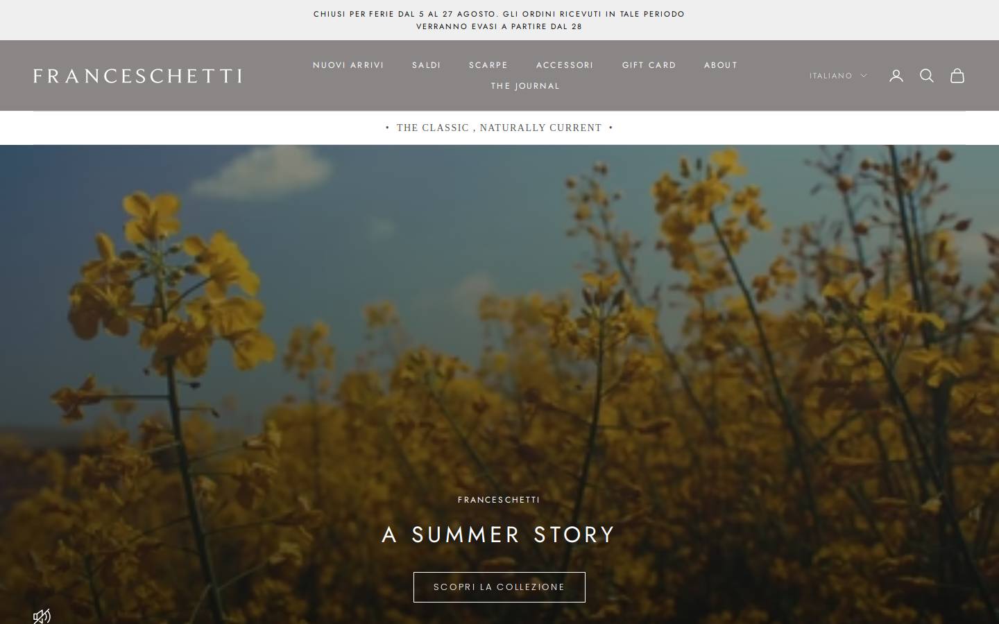 Franceschetti Shoes homepage screenshot