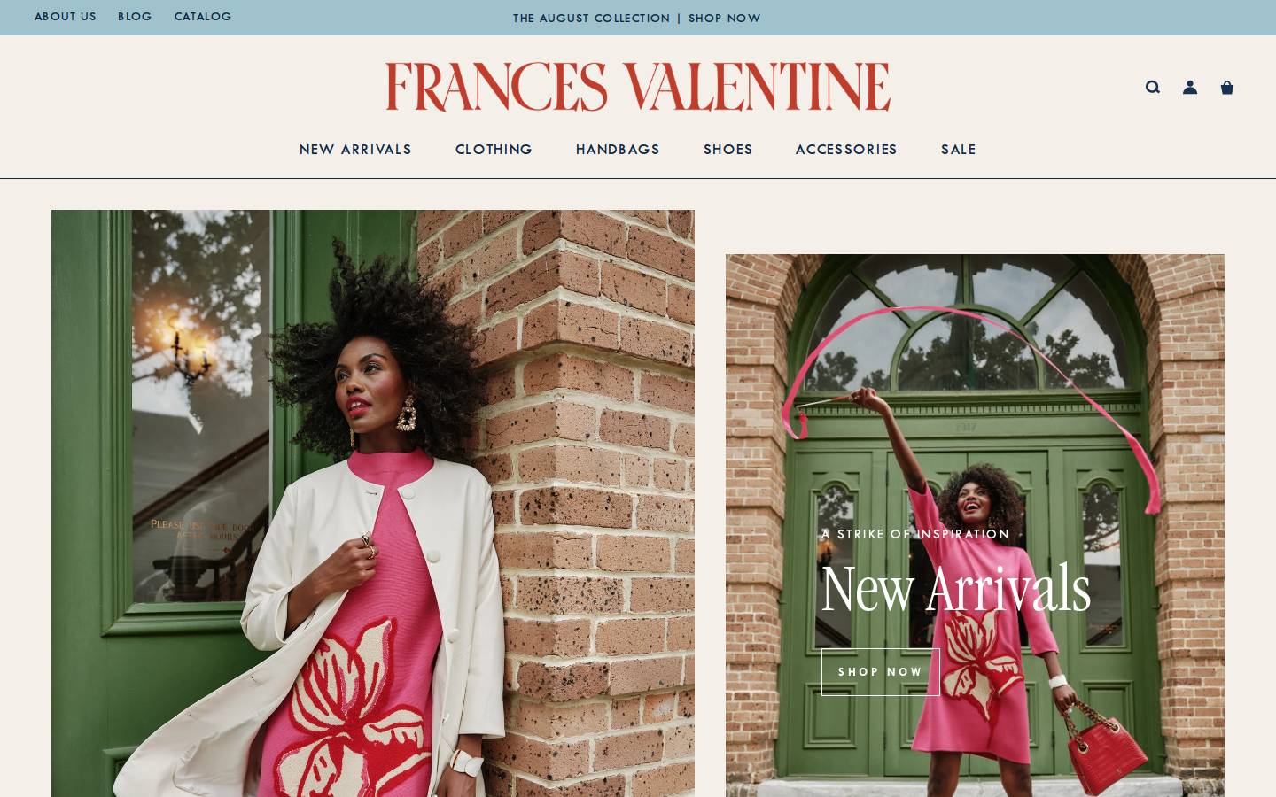 Frances Valentine homepage screenshot