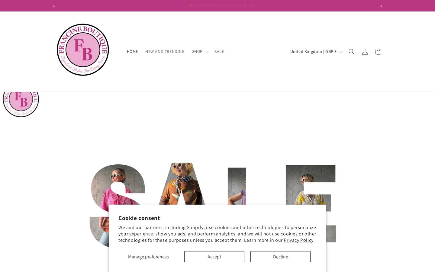 Francineboutique homepage screenshot
