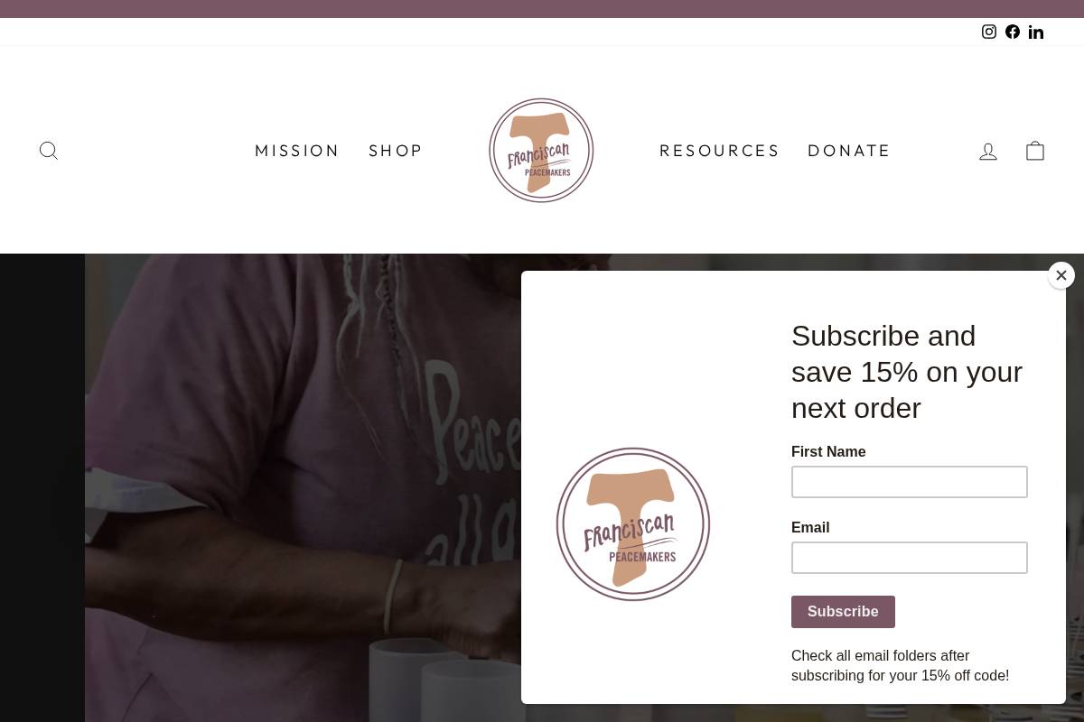 franciscanpeacemakers.org homepage screenshot