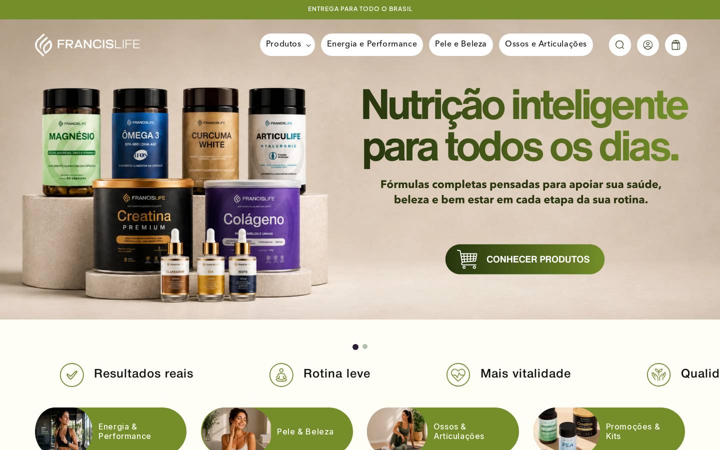 francislifesuplementos.com.br homepage screenshot