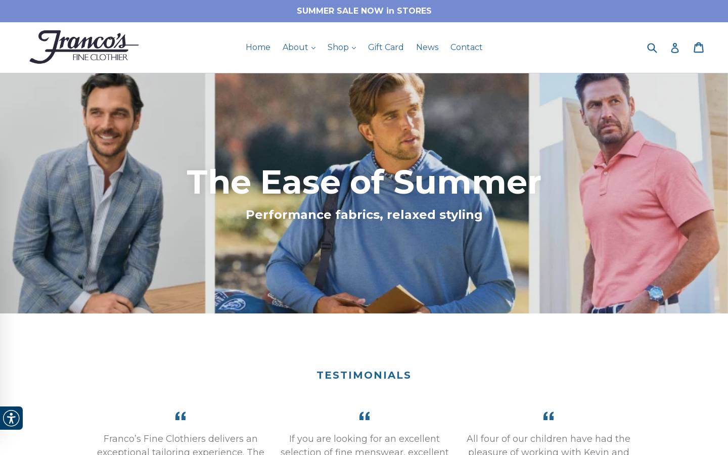 francos.com homepage screenshot