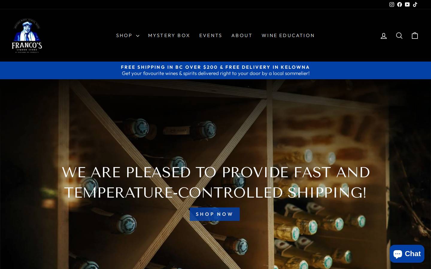 francosliquorstore.com homepage screenshot