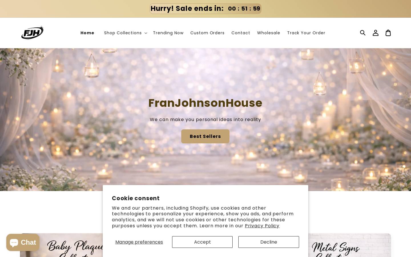 franjohnsonhouse.com homepage screenshot