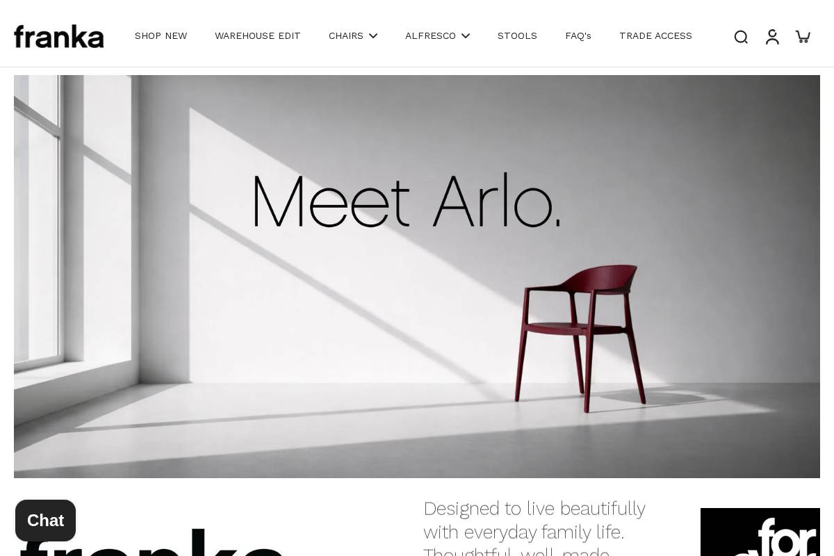 Franka homepage screenshot