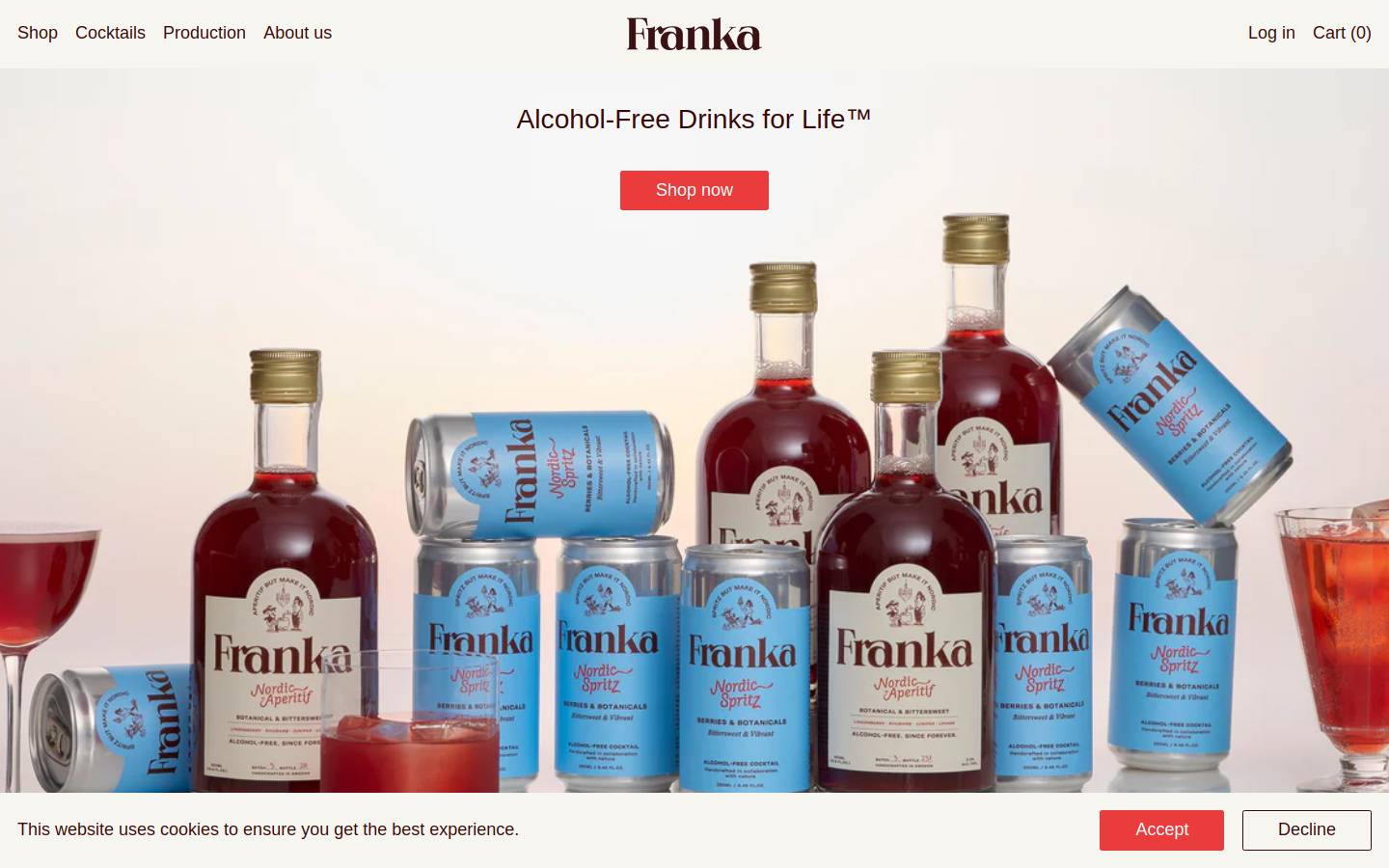 frankadrinks.se homepage screenshot