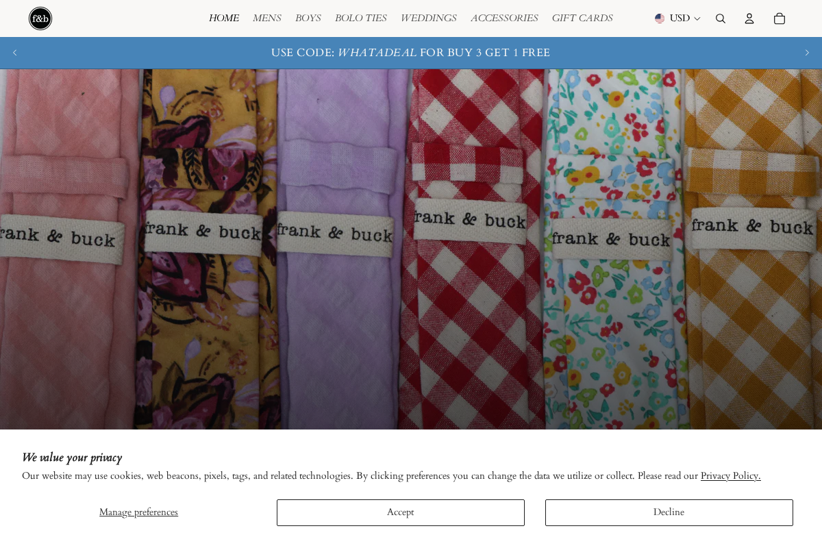 Frank & Buck homepage screenshot