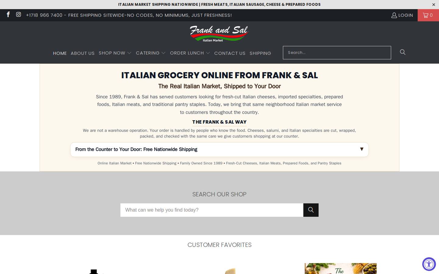 frankandsal.com homepage screenshot