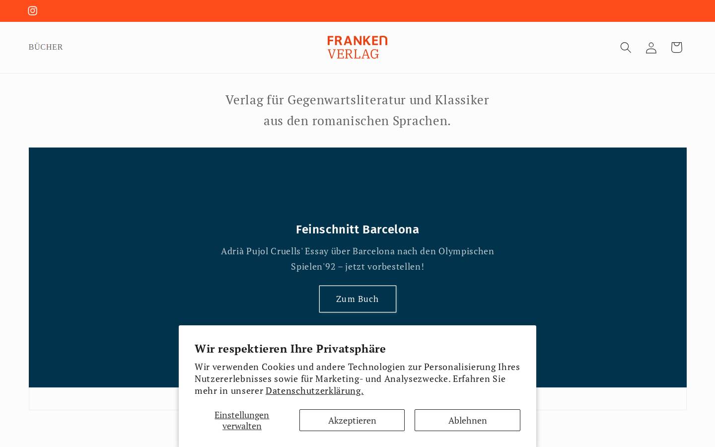 frankenverlag.de homepage screenshot