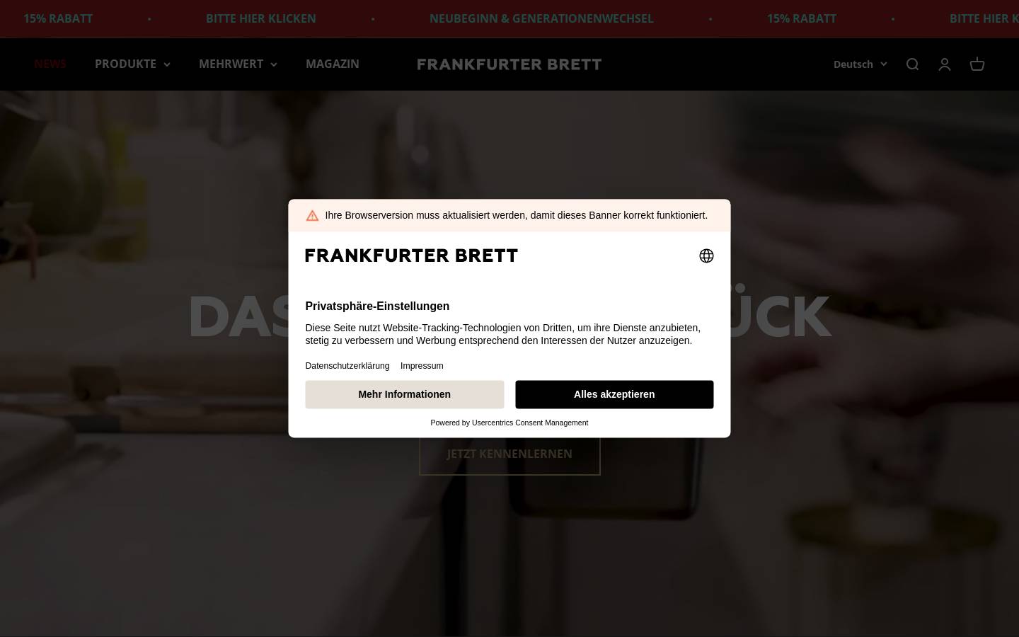 Frankfurter Brett homepage screenshot