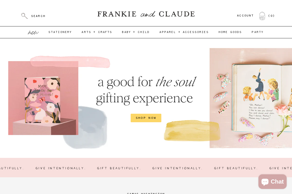 Frankie & Claude homepage screenshot