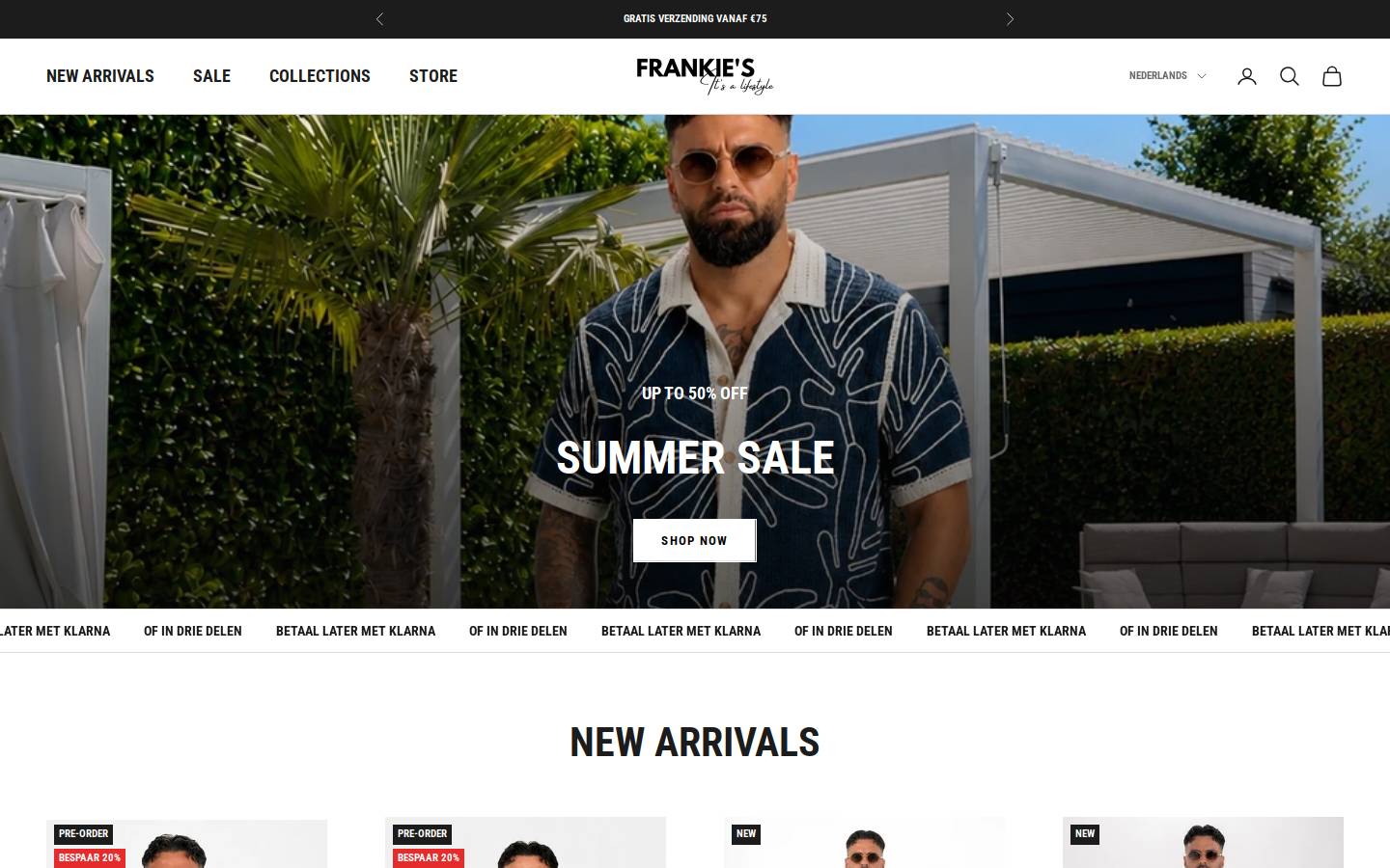 Frankie’s homepage screenshot
