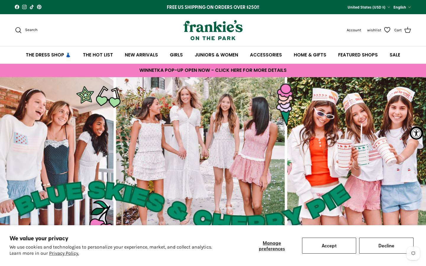 frankiesonthepark.com homepage screenshot