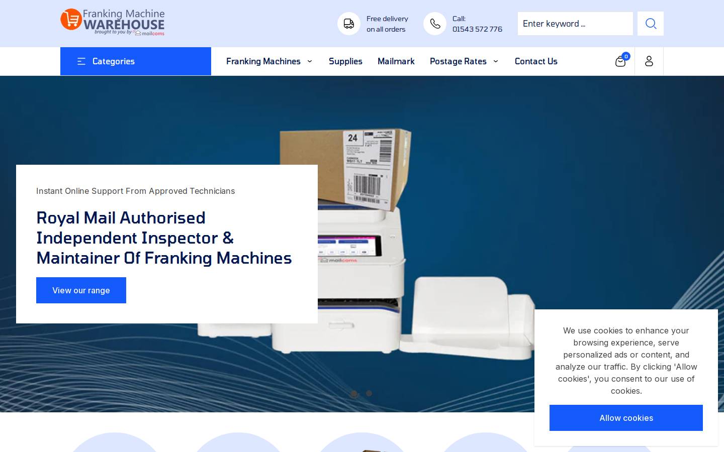 franking-machine-warehouse.co.uk homepage screenshot