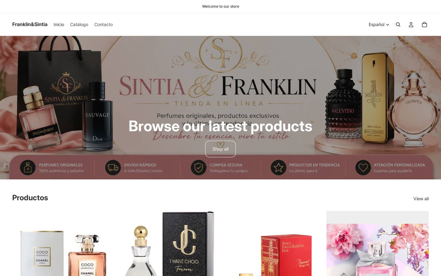 franklinsinta.com homepage screenshot