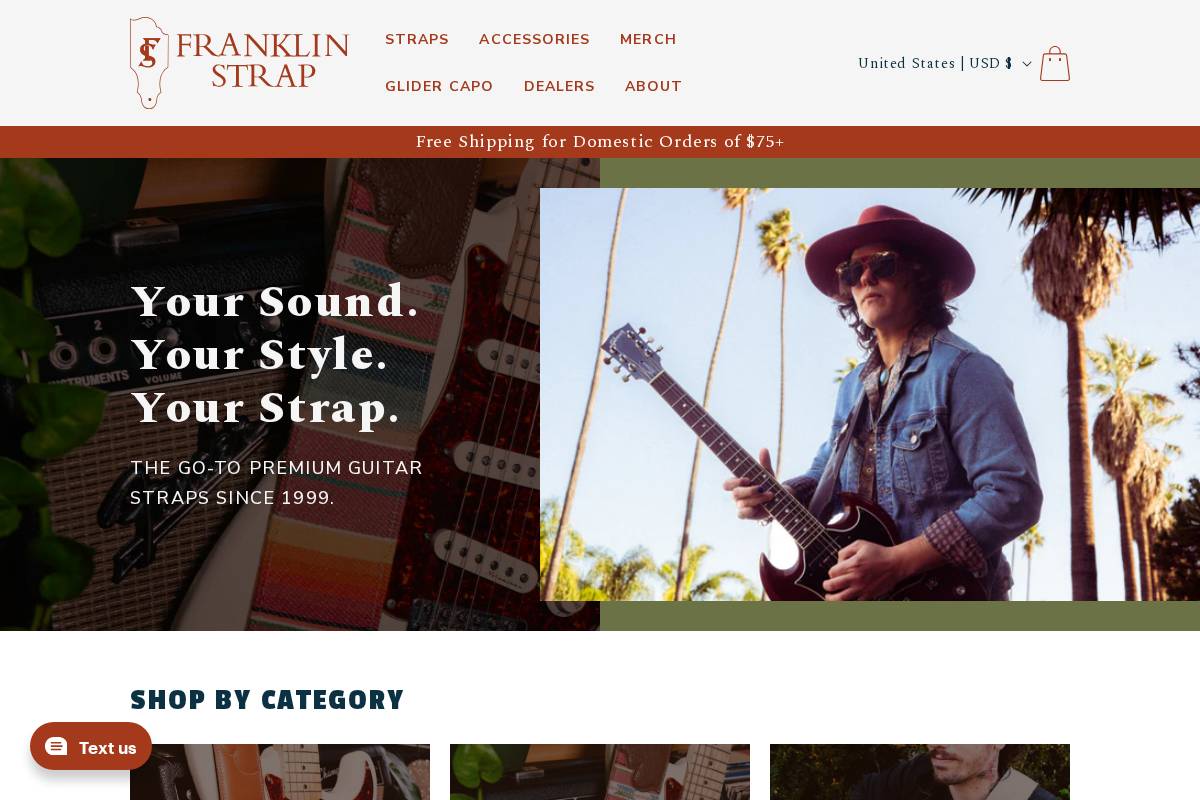 franklinstrap.com homepage screenshot