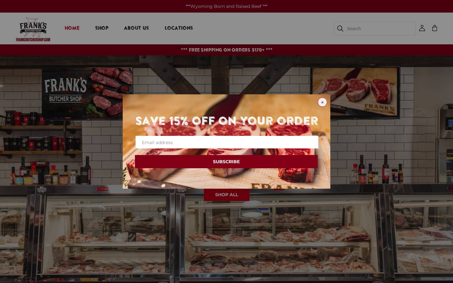 franksbutchershop.com homepage screenshot