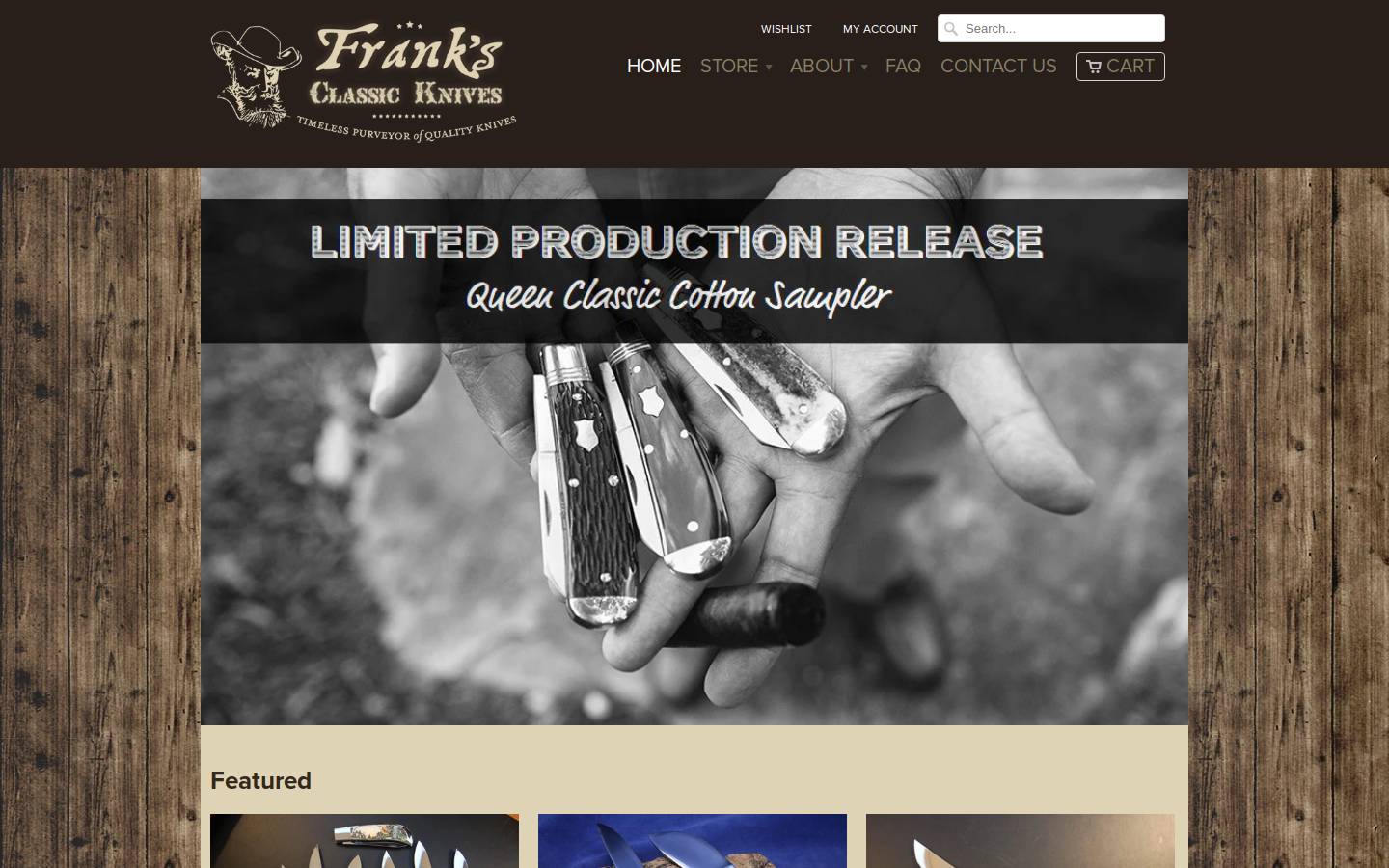 franksclassicknives.com homepage screenshot