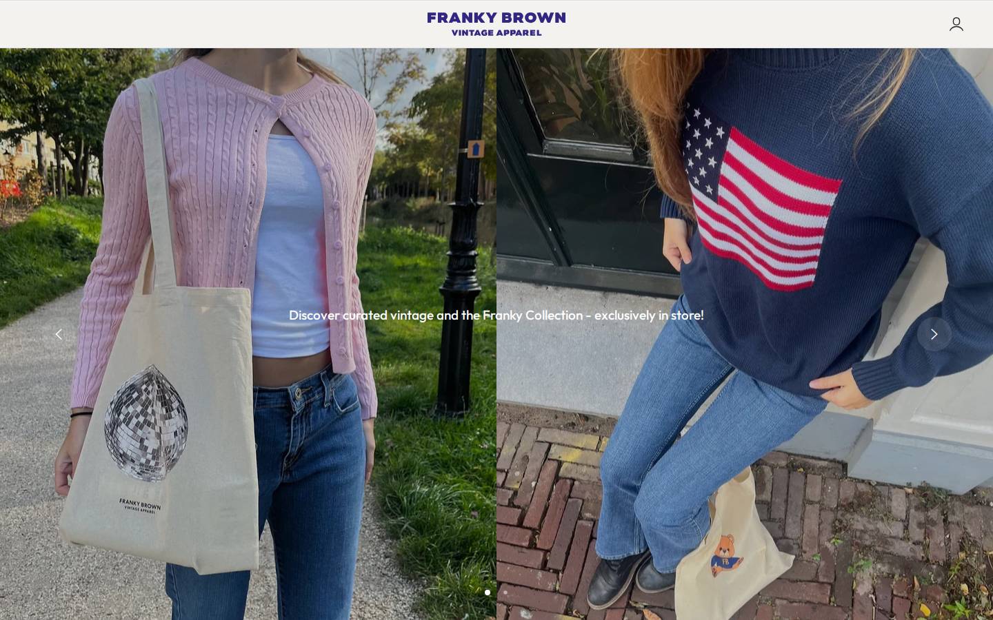 frankybrownvintage.com homepage screenshot