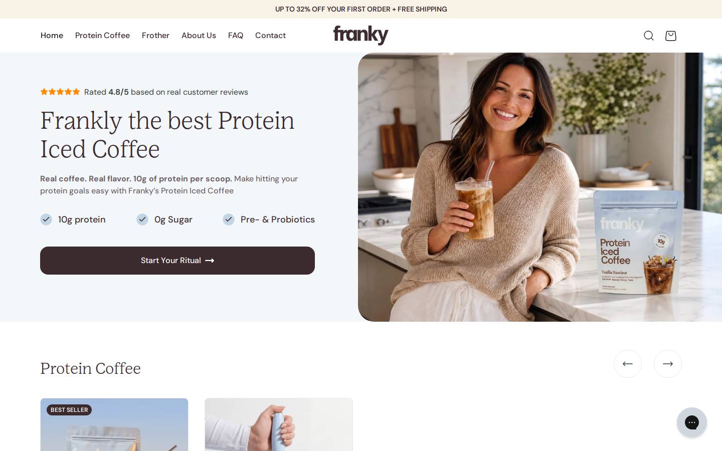 Franky Nutrition homepage screenshot