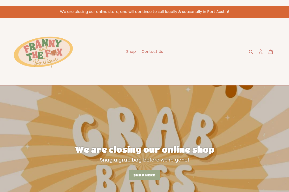 Franny and the Fox homepage screenshot