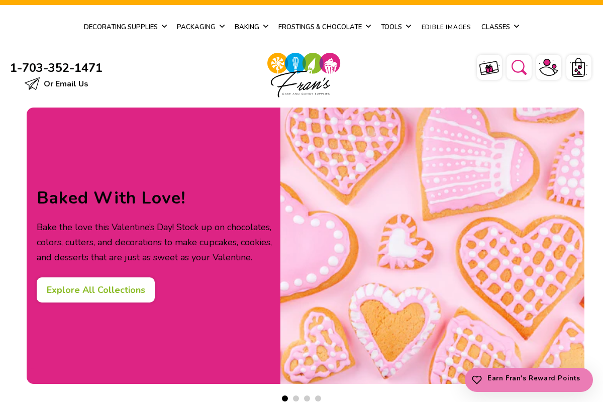 Frans Cake and Candy homepage screenshot