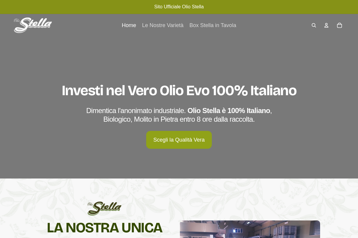 frantoiostella homepage screenshot